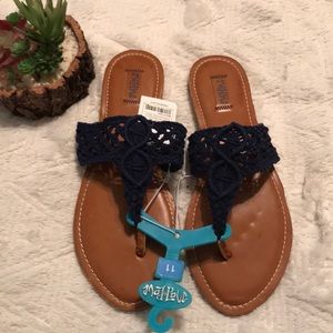 MAD LOVE NAVY BLUE CROCHÉ SANDAL